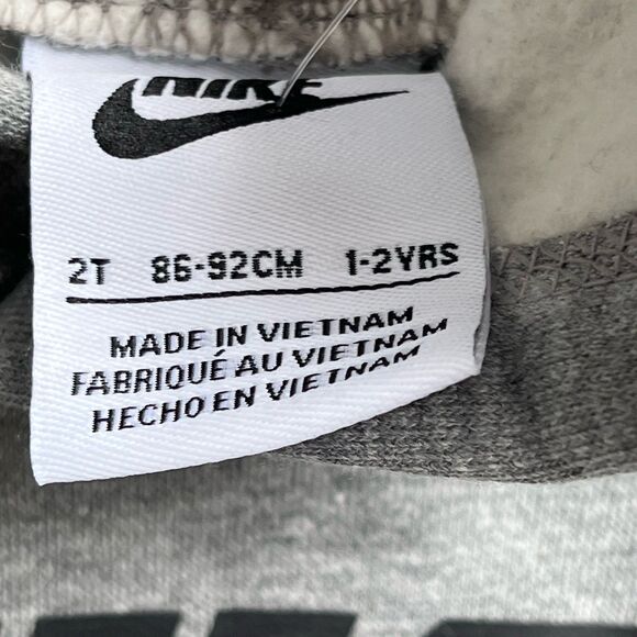 Nike Sportswear Club Fleece Hoodie & Joggers 2 Pc Set Boys Gray Just Do It Sz 2T - Picture 7 of 9